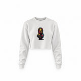 Zeus Crop Sweatshirt — Beyaz — Ön baskı