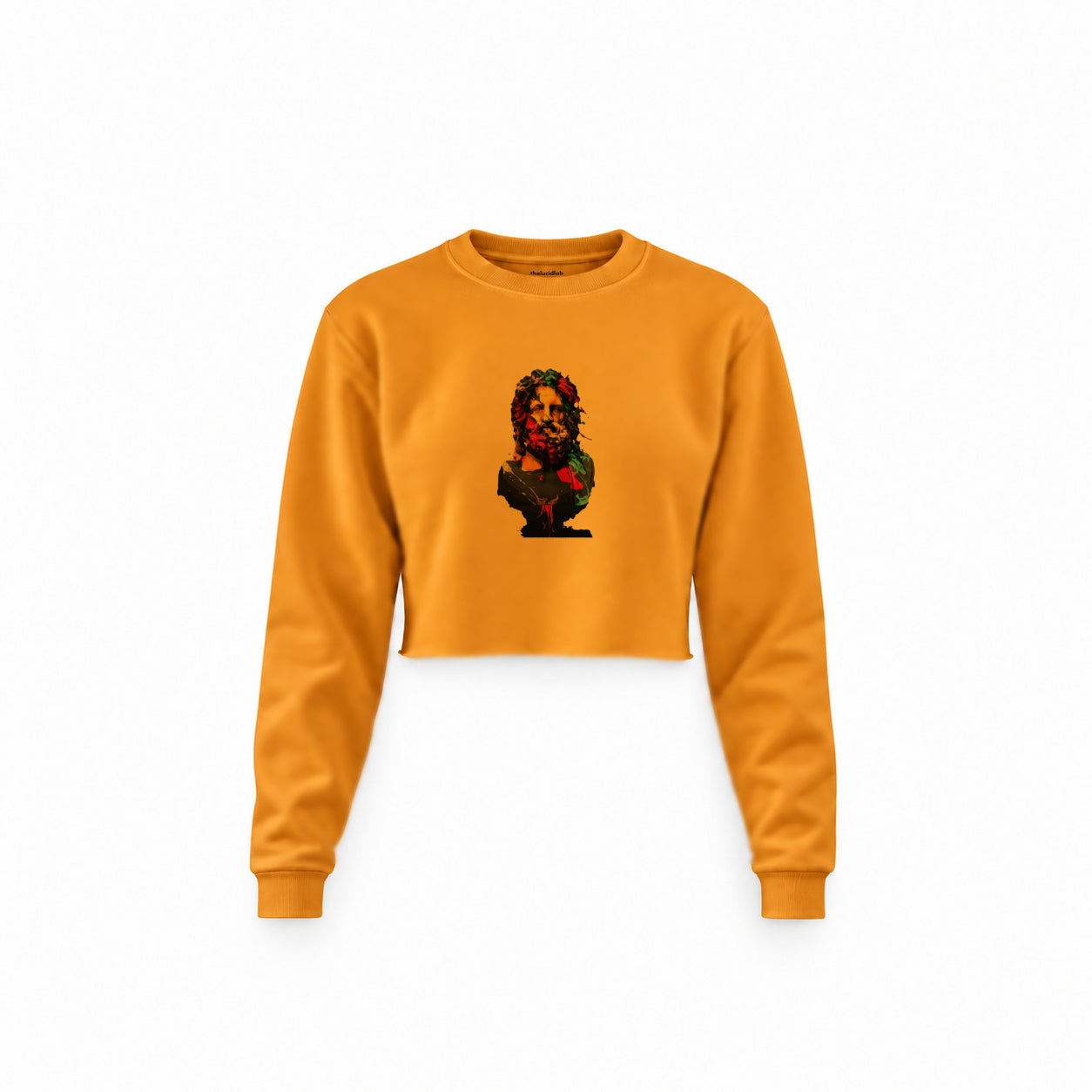 Zeus Crop Sweatshirt — Turuncu — Ön baskı