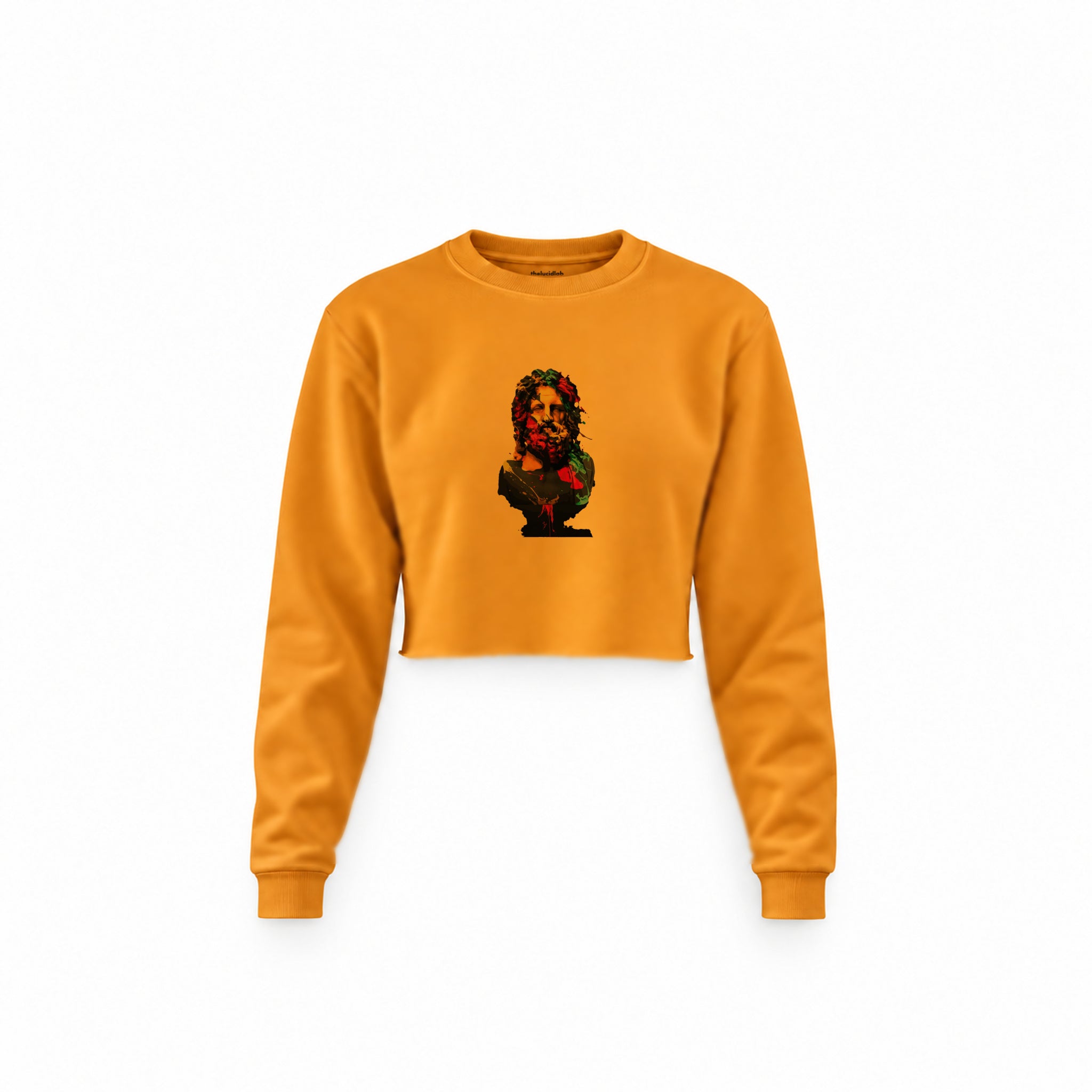 Zeus Crop Sweatshirt — Turuncu — Ön baskı