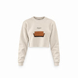 Pivot! / Friends Crop Sweatshirt — Krem — Ön baskı