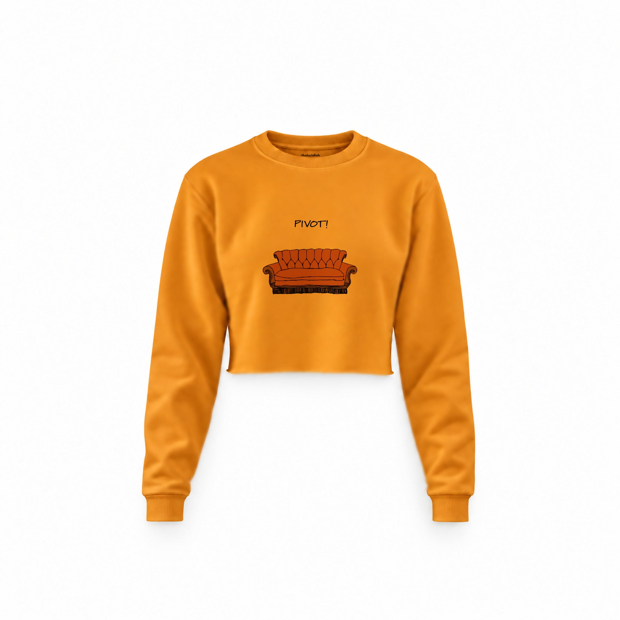 Pivot! / Friends Crop Sweatshirt — Turuncu — Ön baskı