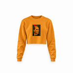 Atatürk Pop Art Crop Sweatshirt — Turuncu — Ön baskı