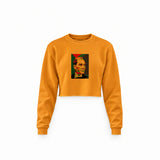 Atatürk Pop Art Crop Sweatshirt — Turuncu — Ön baskı