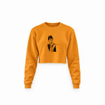 Audrey Hepburn Crop Sweatshirt — Turuncu — Ön baskı