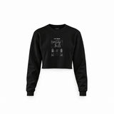 AT-AT Walker Crop Sweatshirt — Siyah — Ön baskı