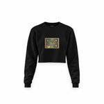 Avatar The Last Airbender Map Crop Sweatshirt — Siyah — Ön baskı