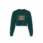 Avatar The Last Airbender Map Crop Sweatshirt — Koyu Yeşil — Ön baskı