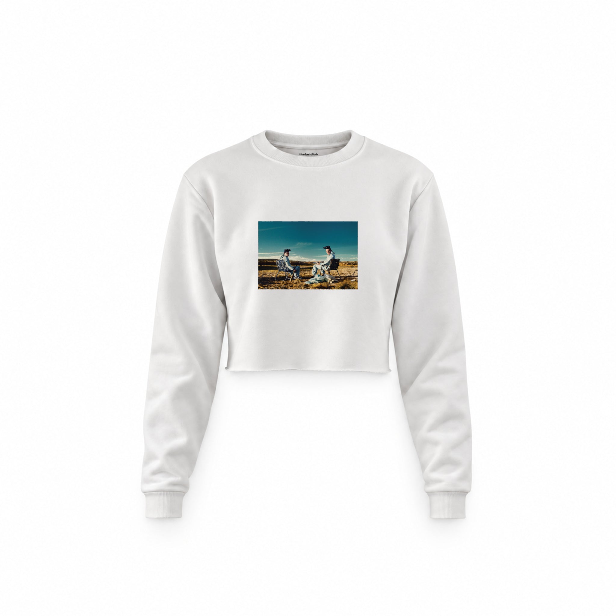Breaking Bad Crop Sweatshirt — Beyaz — Ön baskı