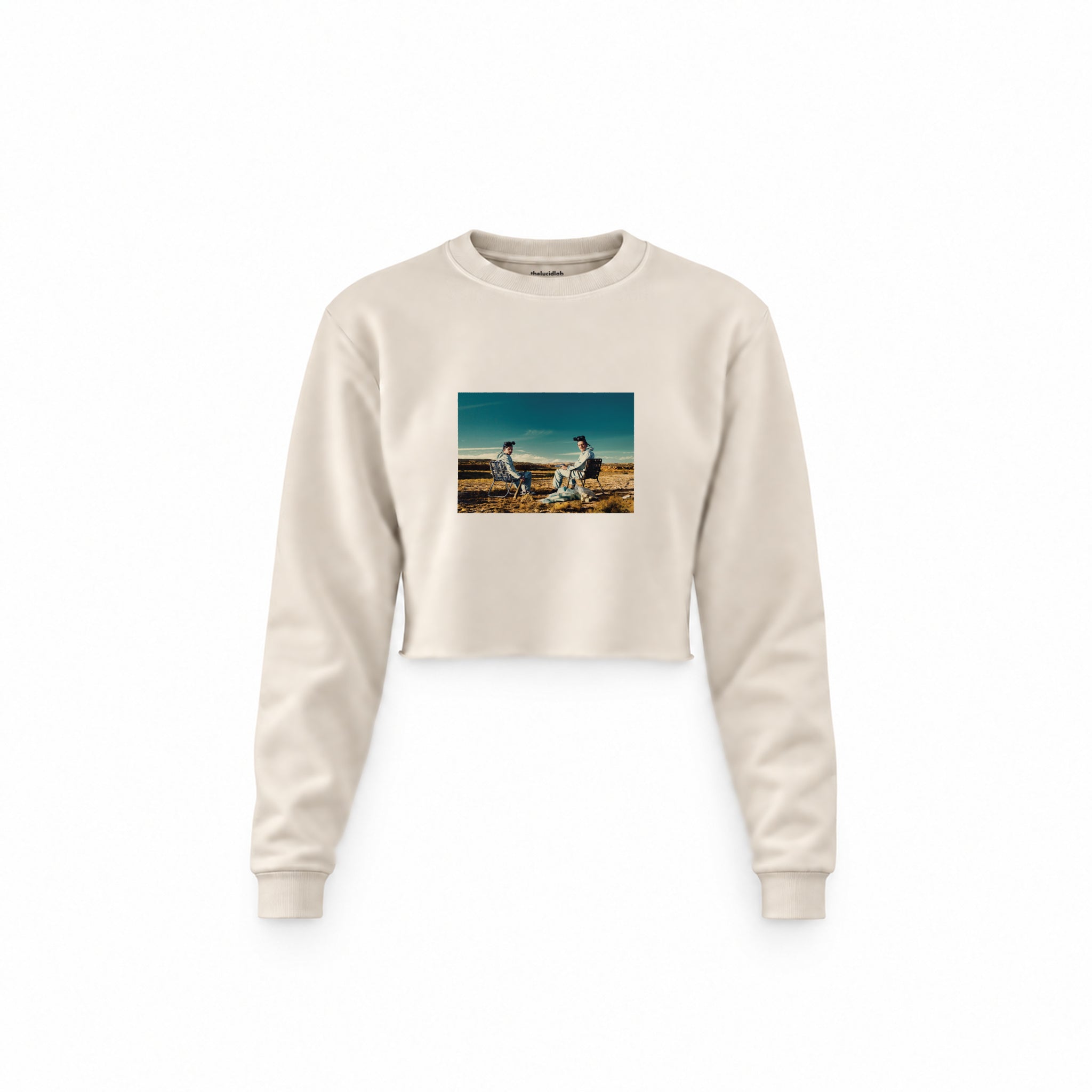Breaking Bad Crop Sweatshirt — Krem — Ön baskı