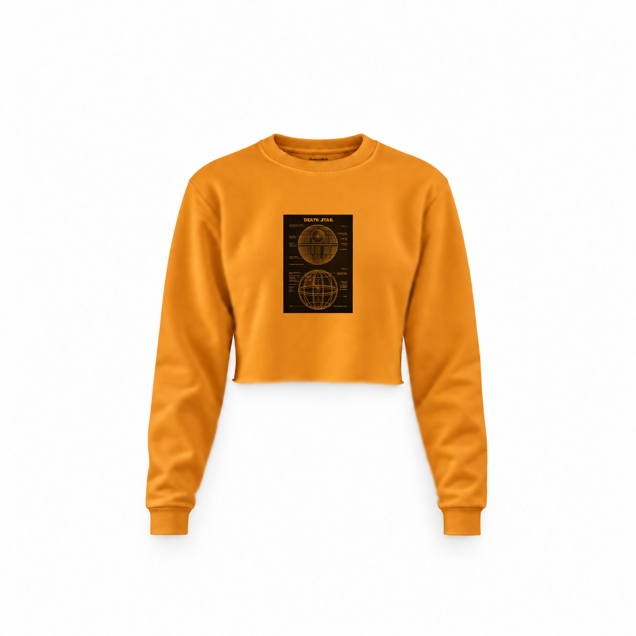 Death Star Crop Sweatshirt — Turuncu — Ön baskı