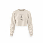 F4U Corsair Crop Sweatshirt — Krem — Ön baskı