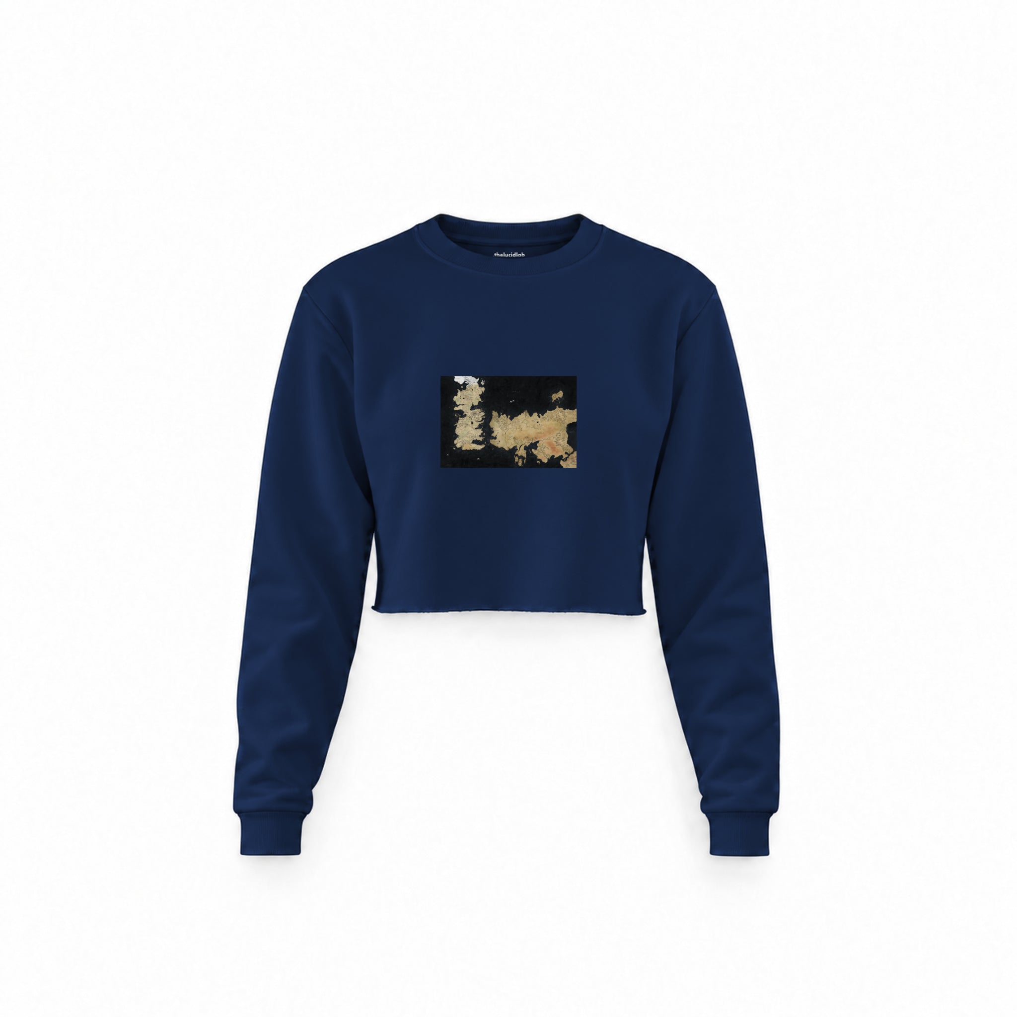 Game Of Thrones Map Crop Sweatshirt — Lacivert — Ön baskı
