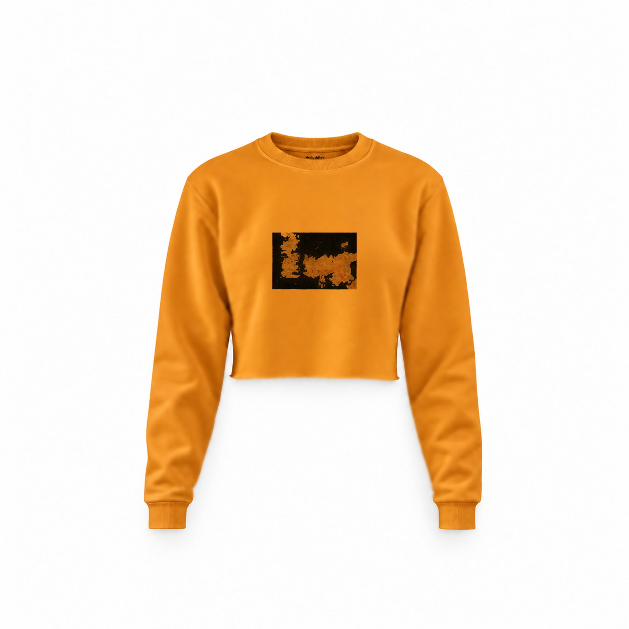 Game Of Thrones Map Crop Sweatshirt — Turuncu — Ön baskı