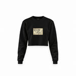 Yüzüklerin Efendisi Orta Dünya Haritası - Lord Of The Rings Crop Sweatshirt — Siyah — Ön baskı