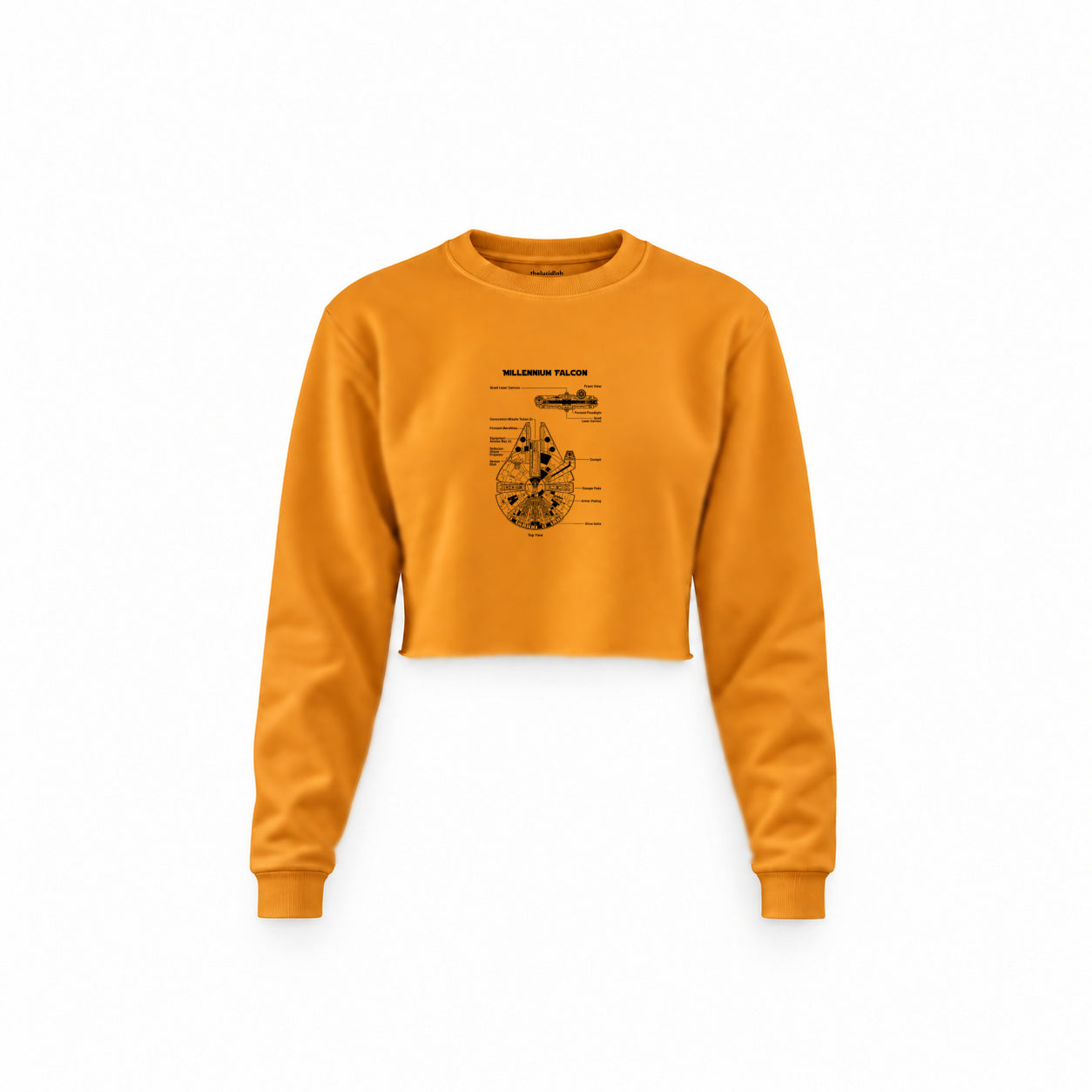 Millennium Falcon Crop Sweatshirt — Turuncu — Ön baskı