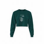 Millennium Falcon Crop Sweatshirt — Koyu Yeşil — Ön baskı