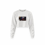 Michael Jordan Chicago Bulls 1997 Crop Sweatshirt — Beyaz — Ön baskı