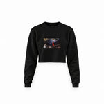 Michael Jordan Chicago Bulls 1997 Crop Sweatshirt — Siyah — Ön baskı