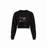 Michael Jordan Chicago Bulls 1997 Crop Sweatshirt — Siyah — Ön baskı