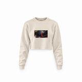 Michael Jordan Chicago Bulls 1997 Crop Sweatshirt — Krem — Ön baskı