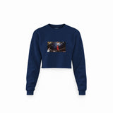 Michael Jordan Chicago Bulls 1997 Crop Sweatshirt — Lacivert — Ön baskı