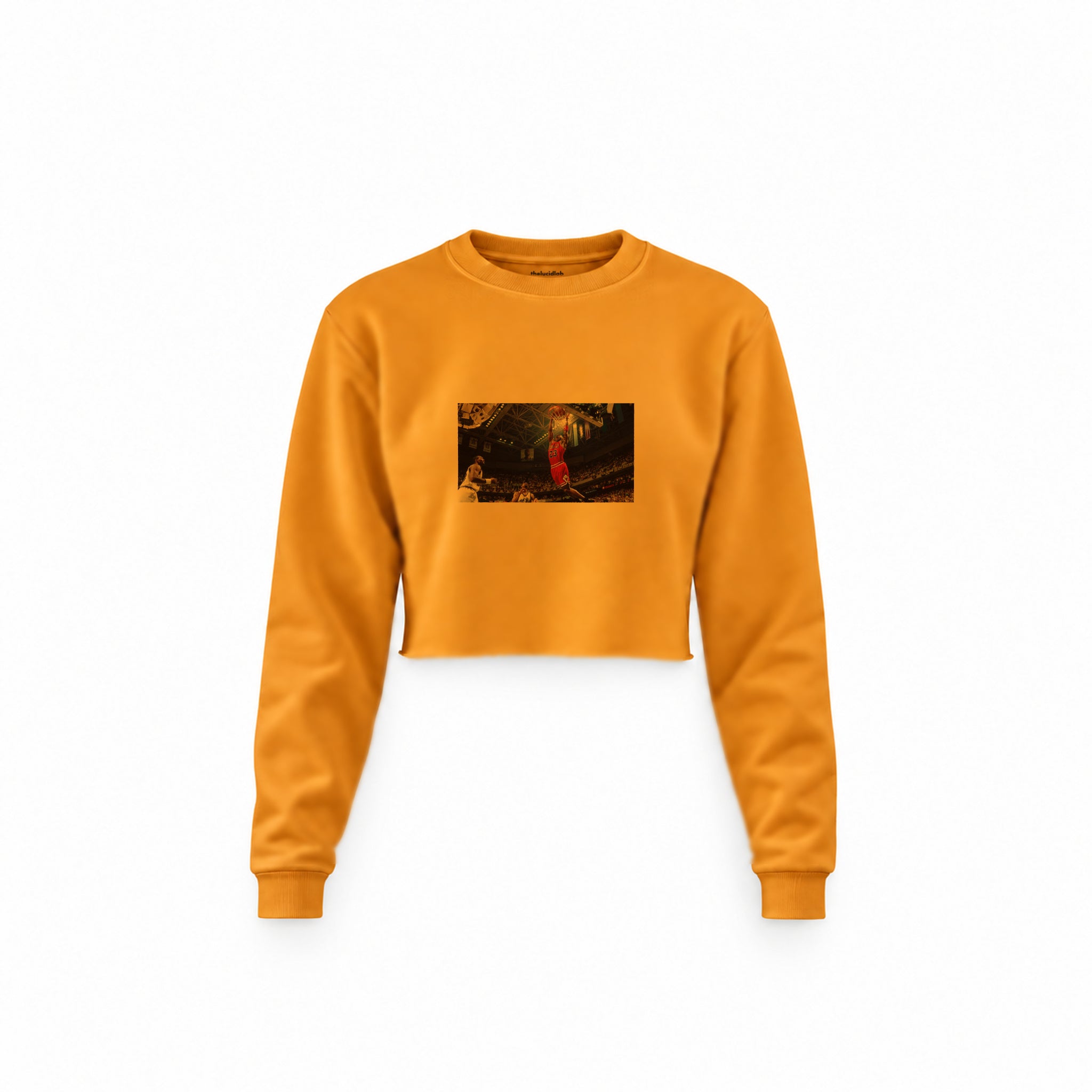Michael Jordan Chicago Bulls 1997 Crop Sweatshirt — Turuncu — Ön baskı