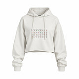 All Tracks / Formula 1 Pistleri Oversize Crop Hoodie — Beyaz — Ön baskı