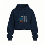 Formula 1 / Week Days Oversize Crop Hoodie — Lacivert — Ön baskı