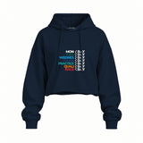 Formula 1 / Week Days Oversize Crop Hoodie — Lacivert — Ön baskı