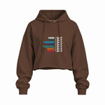 Formula 1 / Week Days Oversize Crop Hoodie — Kahverengi — Ön baskı