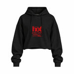 Hot People Watch Formula 1 Oversize Crop Hoodie — Siyah — Ön baskı