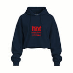 Hot People Watch Formula 1 Oversize Crop Hoodie — Lacivert — Ön baskı