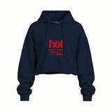 Hot People Watch Formula 1 Oversize Crop Hoodie — Lacivert — Ön baskı