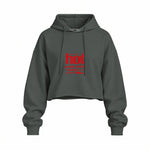 Hot People Watch Formula 1 Oversize Crop Hoodie — Antrasit — Ön baskı