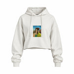 Walter White / Heisenberg Oversize Crop Hoodie — Beyaz — Ön baskı