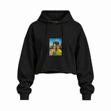 Walter White / Heisenberg Oversize Crop Hoodie — Siyah — Ön baskı