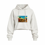 Breaking Bad / Rick and Morty Oversize Crop Hoodie — Beyaz — Ön baskı