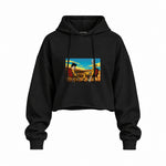 Breaking Bad / Rick and Morty Oversize Crop Hoodie — Siyah — Ön baskı