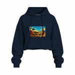 Breaking Bad / Rick and Morty Oversize Crop Hoodie — Lacivert — Ön baskı