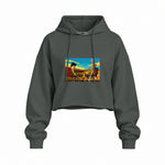 Breaking Bad / Rick and Morty Oversize Crop Hoodie — Antrasit — Ön baskı