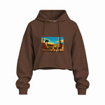 Breaking Bad / Rick and Morty Oversize Crop Hoodie — Kahverengi — Ön baskı