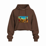 Breaking Bad / Rick and Morty Oversize Crop Hoodie — Kahverengi — Ön baskı