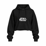 Star Wars Oversize Crop Hoodie — Siyah — Ön baskı