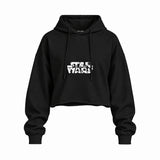 Star Wars Oversize Crop Hoodie — Siyah — Ön baskı