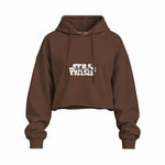 Star Wars Oversize Crop Hoodie — Kahverengi — Ön baskı