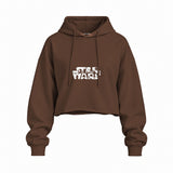 Star Wars Oversize Crop Hoodie — Kahverengi — Ön baskı