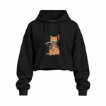 Catana Oversize Crop Hoodie — Siyah — Ön baskı