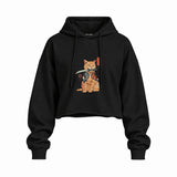 Catana Oversize Crop Hoodie — Siyah — Ön baskı