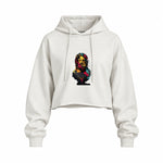 Zeus Oversize Crop Hoodie — Beyaz — Ön baskı