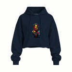 Zeus Oversize Crop Hoodie — Lacivert — Ön baskı